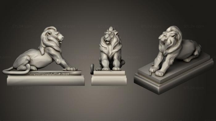 Статуэтки львы тигры сфинксы (Лев Бельфортский, STKL_0295) 3D модель для ЧПУ станка